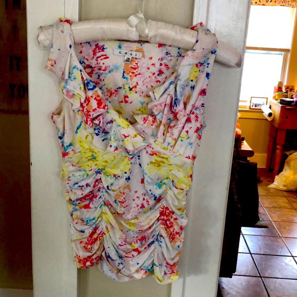 Women’s sleeveless, multi colored top